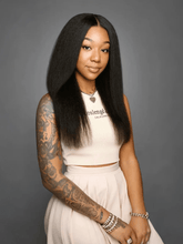 Brooklyn Hair Kinky Straight Glueless Wig Invisible Small Knots 5x5 Swiss HD Lace Pre-Plucked 180% Density